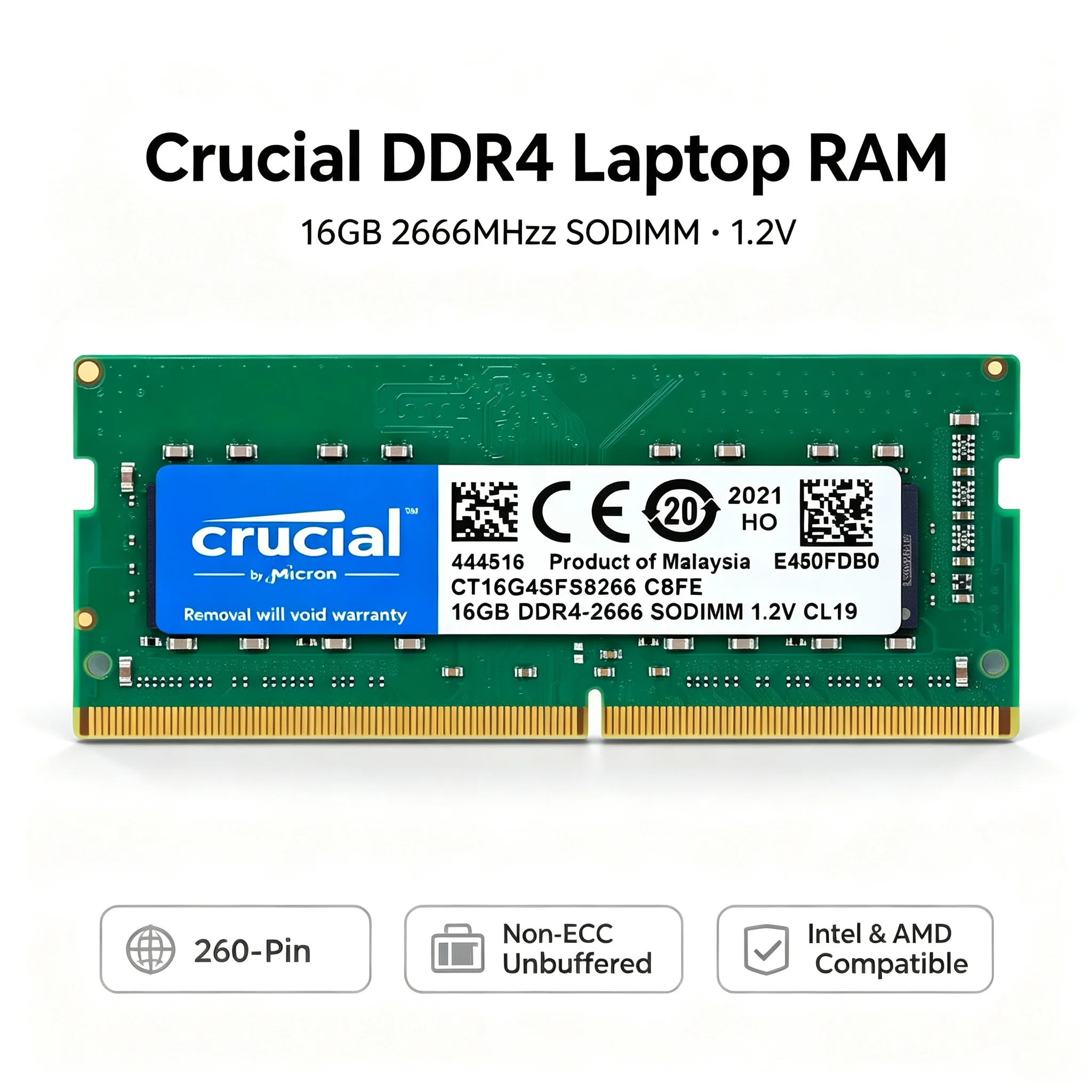 Crucial 1PCS/2PCS DDR4 Laptop  – Ddr4 3200Mhz Bewertung und Preis